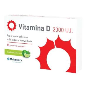 Vitamina D 2000 U.i. Integratore Sistema Immunitario e Ossa 84 Compresse Masticabili