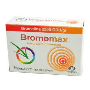 Opuspharm bromemax bromelain food supplement 20 tablets