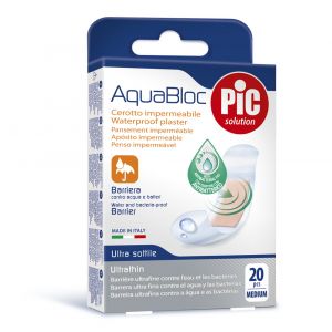 Pic Aquabloc Waterproof Antibacterial Plasters 10 x 10 cm 20 Pieces