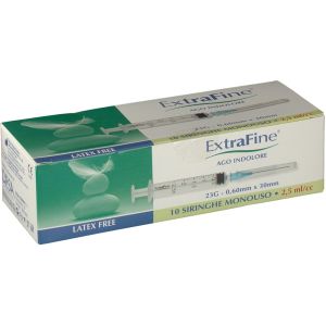 Extrafine Hypodermic Syringe 2,5 Cc G23 0,60x30 10 Pieces