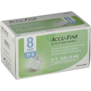 Accu-Chek Needle Accu-Fine 31G 8mm Insulin Pen Needle 100 Pieces