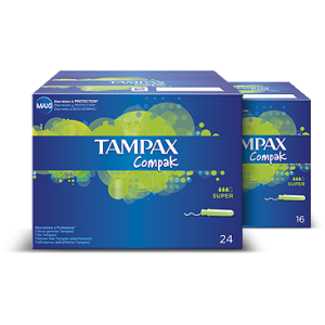 Tampax compak super absorbent medium strong flow 24 pieces