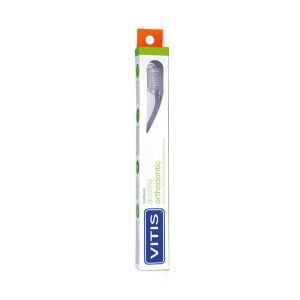 Vitis orthodontic access toothbrush for wearers of orthodontic appliances