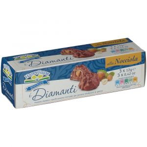 Happy Farm I Diamanti Con Cioccolato Al Latte Biscotti Senza Glutine Pocket da 12 g