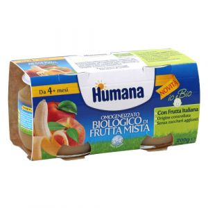 Humana Organic Mixed Fruit Homogenized 2x100g 4 Months+