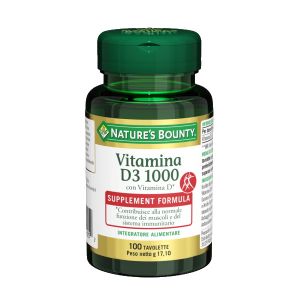 Nature's Bounty Vitamin D3-1000 Bone And Teeth Supplement 100 Tablets