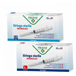 Profar Sterile Disposable Syringes 10 Syringes Of 2.5ml
