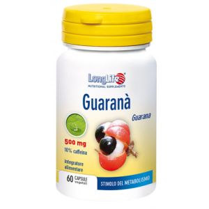 Longlife guarana 500mg dietary supplement 60 capsules