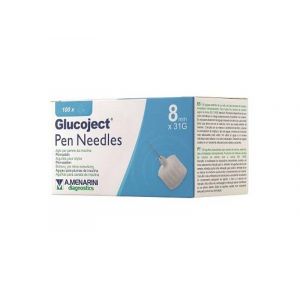 Glucoject Insulin Pen Needle 8mm Gauge 32 100pcs