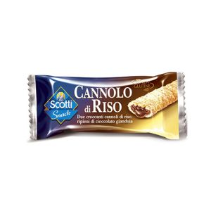 Scotti Snack Gluten Free Rice Cannolo Filled With Gianduia Chocolate 25g