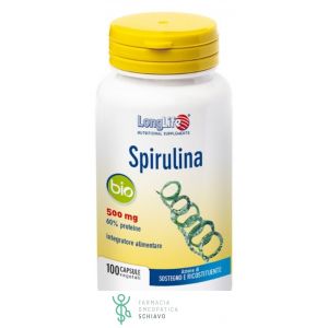 LongLife Bio Spirulina 500 mg Supplement 100 Vegetable Capsules