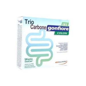 Trio Carbone Gonfiore Colon Ibs Integratore di Fermenti Lattici 10 Bustine