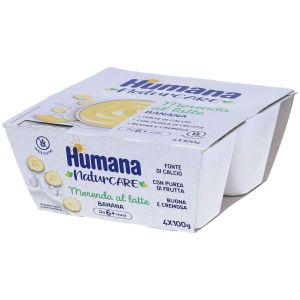 Humana Merenda Latte Banana 4 Pezzi da 100g