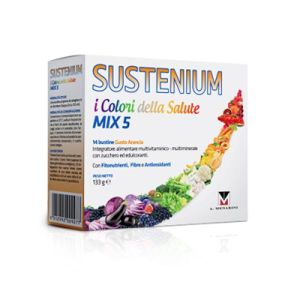 Sustenium I Colori Della Salute Mix Cinque Integratore Vitamine e Minerali 14 Bustine