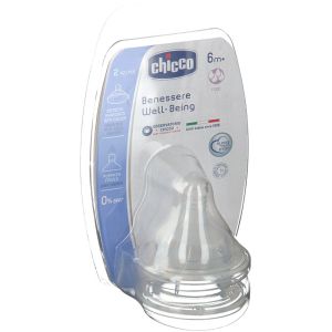 Chicco Teat Perfect5 Anti-colic Silicone Feed Flow +6m 2 Pieces
