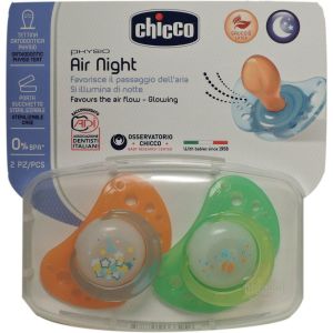 Physioforma Air Soother 6-16m In Rubber Lumi Chicco 2 Pieces