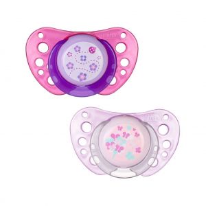 Chicco Physio Air Soother Silicone Girl 0-6 Months 2 Pieces