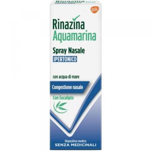 Rinazina Aquamarina Spray Nasale Ipertonico Decongestionante Raffreddore Acqua Mare Eucalipto 20ml