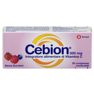 Cebion Chewable Without Sugar Vitamin C Supplement 20 Tablets