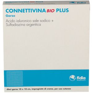 Connettivinabio Plus Cream Impregnated Gauzes 10x10 Cm 10 Gauzes