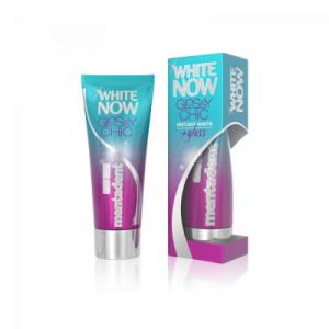 Mentadent white now glossy chic toothpaste 50ml