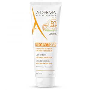 A-derma protect kids child sun milk spf 50+ very high protection 250 ml