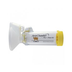 Aerochamber Plus Flow-vu Yellow Pediatric Inhalation Chamber From 1 To 5 Years