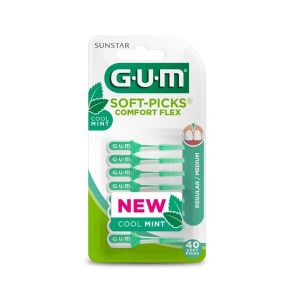 Gum soft pick comfort flex interdental brush 40 pieces