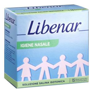 Soluzione Salina Isotonica 0,9% Libenar per Igiene Nasale 15flaconcini Monouso X 5ml