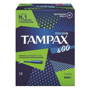 Tampax & go super absorbent pads 18 pieces