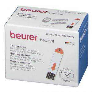 Beurer Blood Glucose Test Strips For Gl44/gl50 Glucometer