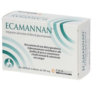 Ecamannan Glucamannan fiber food supplement 36 capsules 18 grams