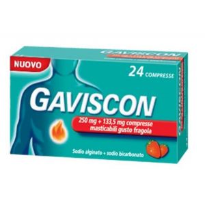 Gaviscon Chewable Tablets Strawberry Flavor 250mg 24 Tablets