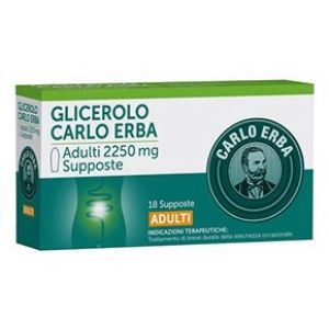 Glycerol Carlo Erba Adults 2250mg 18 glycerol suppositories