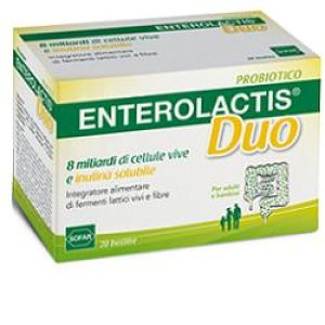 Enterolactis Duo Live Lactic Ferments Of Human Origin And Fibers 20 Sachets