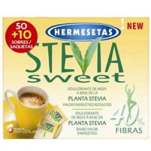 Hermesetas Steviasweet Food Sweetener 50+10 Sachets