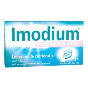 Imodium 2mg Loperamide Hydrochloride product 12 Soft Capsules