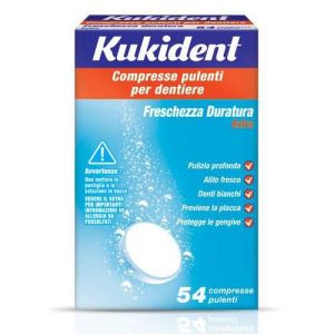Kukident 54 effervescent cleaning tablets for dentures lasting freshness