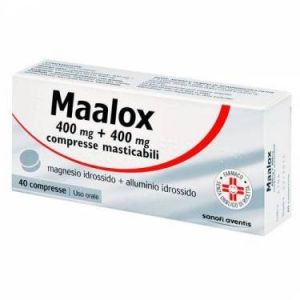 Maalox heartburn gastric hyperacidity 40 Chewable Tablets 400mg+ 400mg