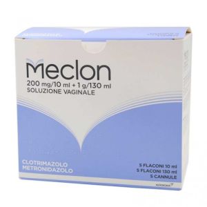 Meclon vaginal solution 200 mg/10 ml + 1 g/130 ml 5 bottles + 5 cannulas
