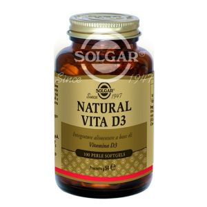 Solgar Natural Vita D3 Integratore Vitamina D 100 Perle
