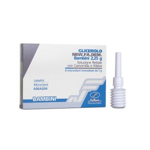 Glicerolo New Fadem Bambini 2,25g Soluzione Rettale 6 Microclismi Con Camomilla e Malva