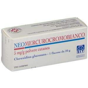 Neomercurocromo Bianco Polvere 5mg/g Clorexidinagluconato Disinfettante 20g