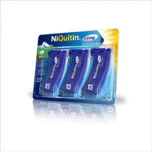 Niquitin 1,5mg Nicotina Mini Pastiglie per Smettere di Fumare Gusto Menta 3 Astucci