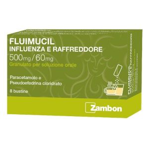Fluimucil Influenza e Raffreddore 500 Mg/60mg Granulato 8 Bustine
