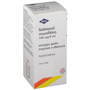 Solmucol Mucolitico Sciroppo 100mg/5ml Gusto Tropicale e Albicocca 180 ml