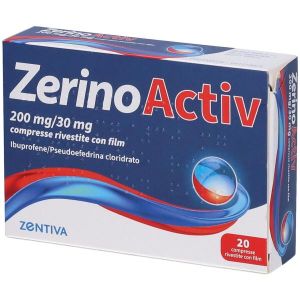 Zerinoactive 200mg + 30mg Contro Sintomi Influenzali 20 Compresse Rivestite