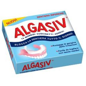 Dentiera inferiore tripla azione algasiv 15 cuscinetti adesivi
