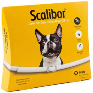 Scalibor Collare Antiparassitario Cane Taglia Piccola e Media Bianco 48 cm