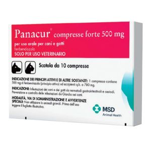 Panacur Compresse Forte 500mg per Uso Orale per Cani e Gatti 10 Compresse